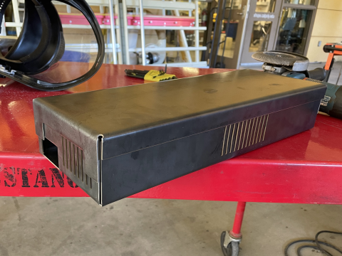 Sheet metal box with vents